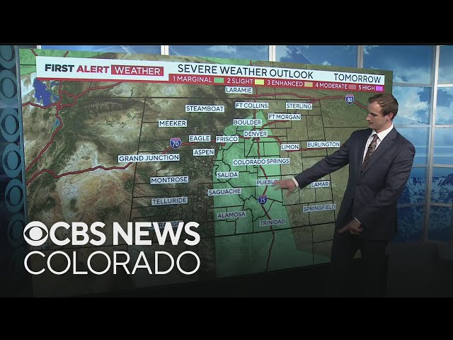 ⁣Another round of severe storms expected across I-25 in Colorado on Sunday