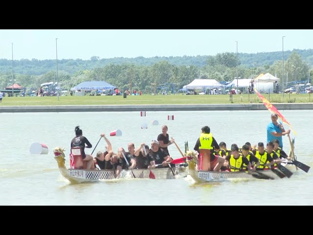 ⁣Dragon boat races held worldwide to celebrate China's Duanwu Festival