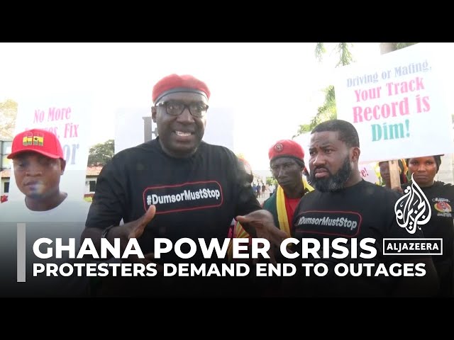⁣Ghana power crisis: Protesters demand president resign over blackouts and economic decline