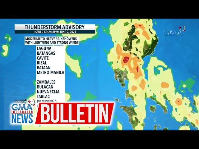 ⁣Thunderstorm advisory inisyu ng PAGASA ngayong hapon | GMA Integrated News Bulletin