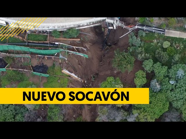 ⁣Videos aéreos muestran gran tamaño de nuevo socavón en Reñaca