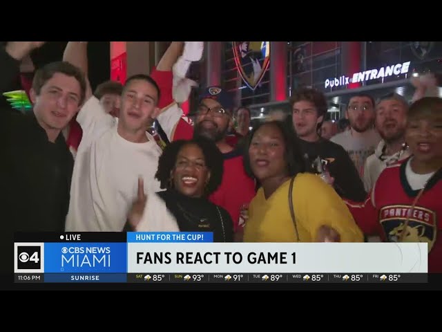 ⁣Excited Florida Panthers fans stoked after winning Game 1 of Stanley Cup Final, hoping to win it