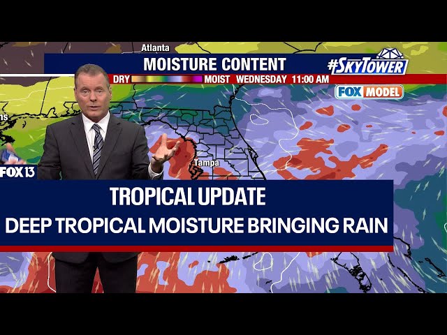 ⁣Deep tropical moisture bringing rain to Florida