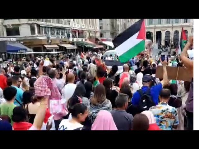 ⁣La marche pacifique à Marseille de soutien à l'état Palestinien ce dimanche 09 juin 2024