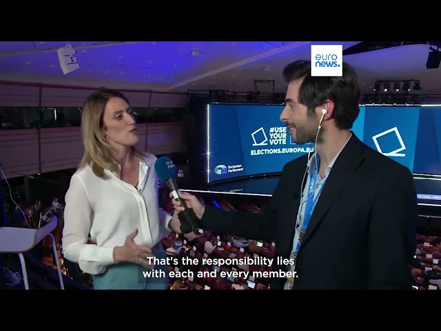 ⁣Roberta Metsola, European Parliament President speaks to Euronews