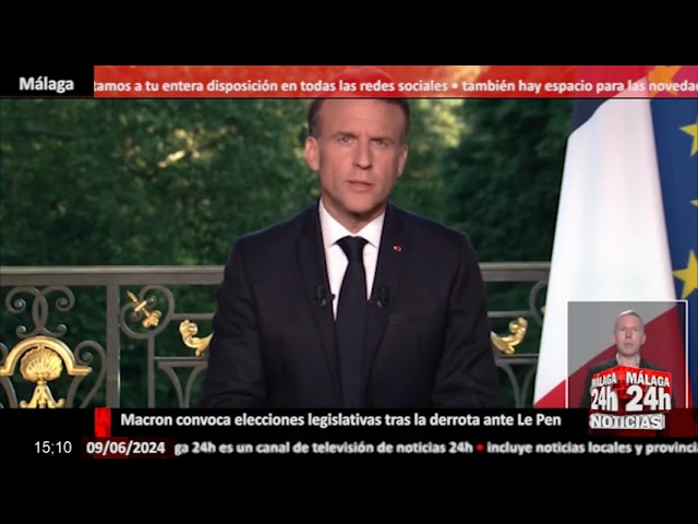 ⁣Noticia - Macron convoca elecciones legislativas tras la derrota ante Le Pen