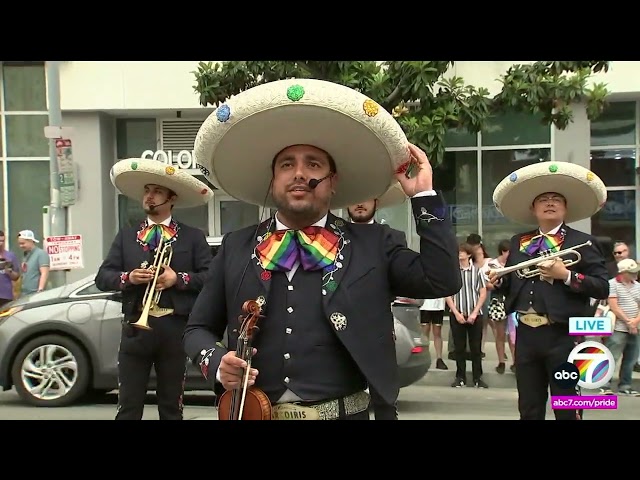 ⁣2024 LA Pride Parade kicks off with rousing mariachi performance