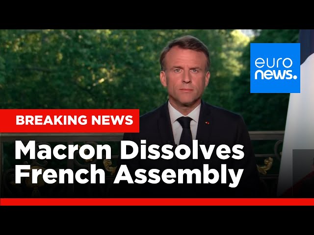⁣French President dissolves National Assembly, announcing snap elections after EU elections defeat