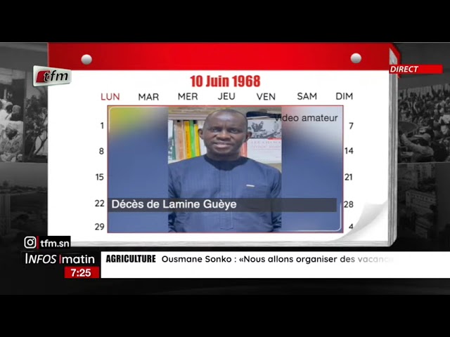 ⁣1 JOUR AU SENEGAL | 10 Juin 1968 : Décès à Dakar à l'âge de 77 ans de Lamine Guèye