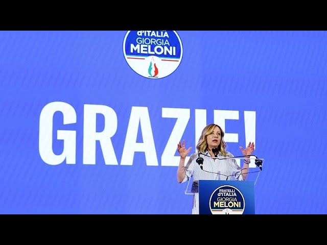 ⁣Las proyecciones iniciales dan la victoria al partido de Meloni en las elecciones europeas en Italia