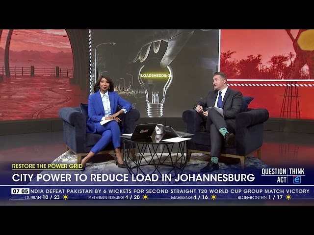 ⁣City Power to reduce load in Johannesburg