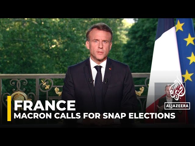 ⁣France’s Macron calls for snap elections after far right surge in EU vote