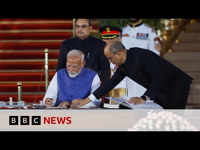 ⁣Narendra Modi sworn in as India’s prime minister for third term | BBC News