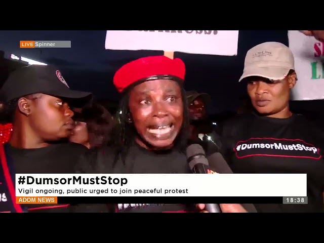 ⁣#DumsorMustStop: Vigil ongoing, public urged to join the peaceful protest - Adom TV Evening News