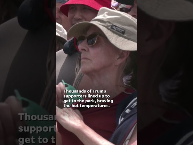 ⁣Trump supporters brave Las Vegas heatwave at outdoor rally #Shorts