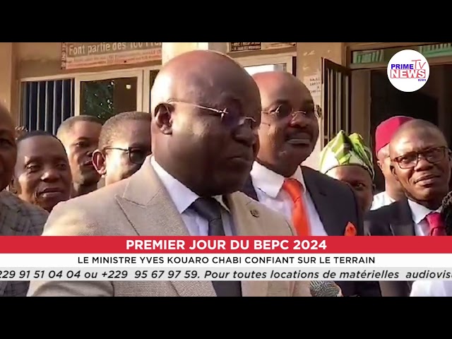 ⁣Premier jour du BEPC 2024: le ministre Yves Kouaro Chabi confiant sur le terrain.