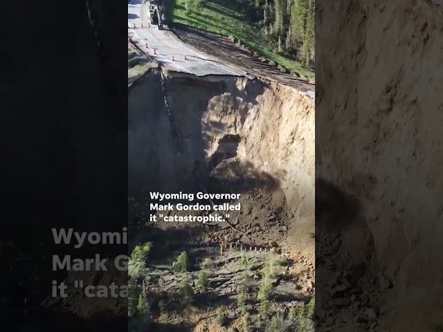 ⁣'Catastrophic' mudslide collapses Teton Pass road in Wyoming #Shorts