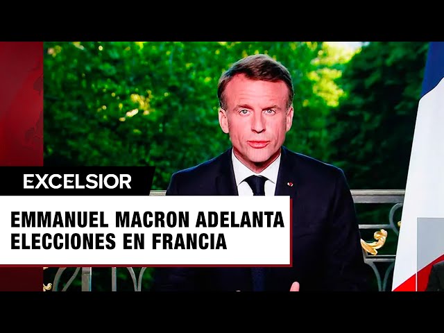 ⁣Macron adelanta elecciones en Francia tras victoria de la ultraderecha