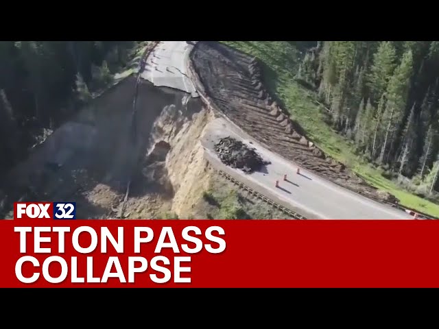 ⁣Teton Pass in Wyoming collapses in mudslide