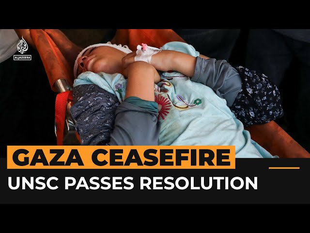 ⁣UN Security Council passes resolution urging Hamas to accept ceasefire | AJ #Shorts