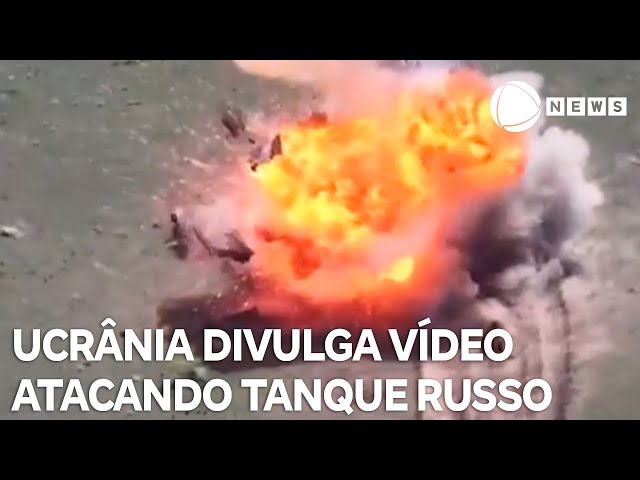 ⁣Vídeo mostra ataque ucraniano contra tanque russo