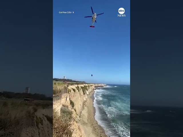 ⁣Kite surfer stranded on beach uses rocks to spell out “HELP” in the sand