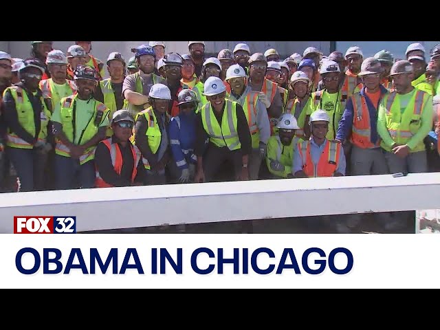 ⁣Obama in Chicago for presidential center milestone