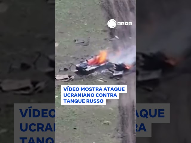 ⁣Vídeo mostra ataque ucraniano contra tanque russo.  #RecordNews #Shorts #Rússia #Ucrânia