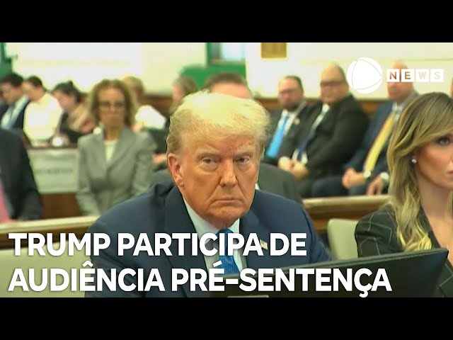 ⁣Donald Trump participa de audiência pré-sentença