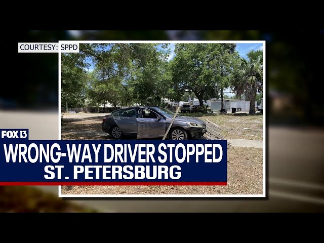 ⁣Police officer stops wrong-way driver in St. Petersburg