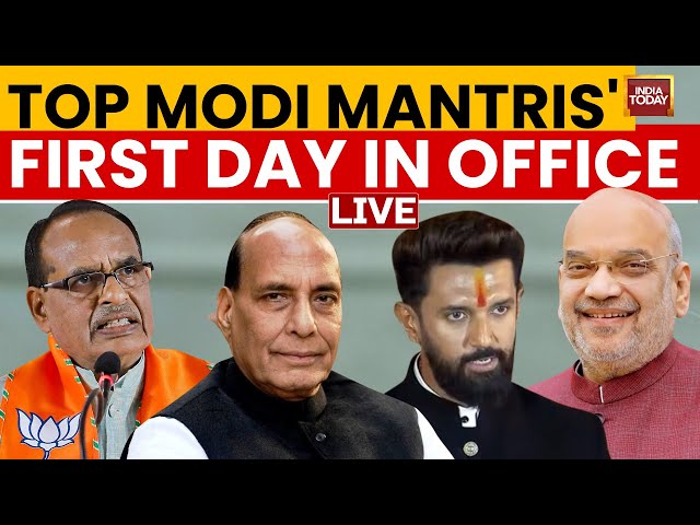 ⁣LIVE | Amit Shah, S Jaishankar, Ashwini Vaishnaw, Take Charge | Modi Mantris' 1st Day In Office