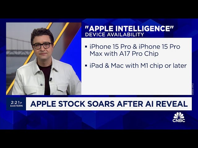 ⁣Apple stock soars after AI reveal