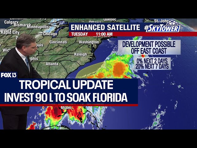 ⁣Gulf of Mexico disturbance brings rain to Florida