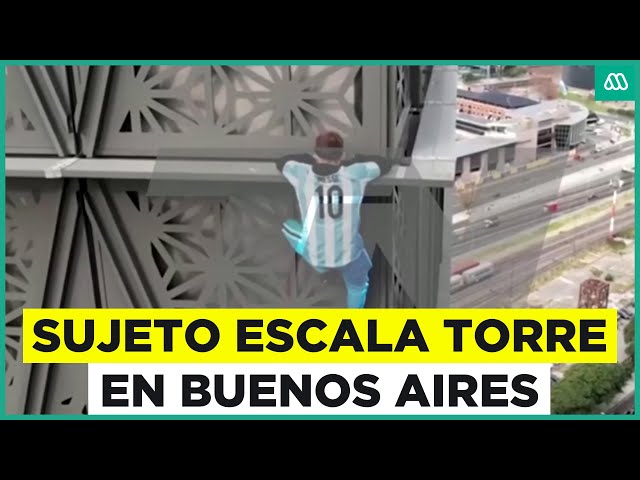 ⁣El Messi Araña: Sujeto es detenido por escalar Globant Tower en Buenos Aires