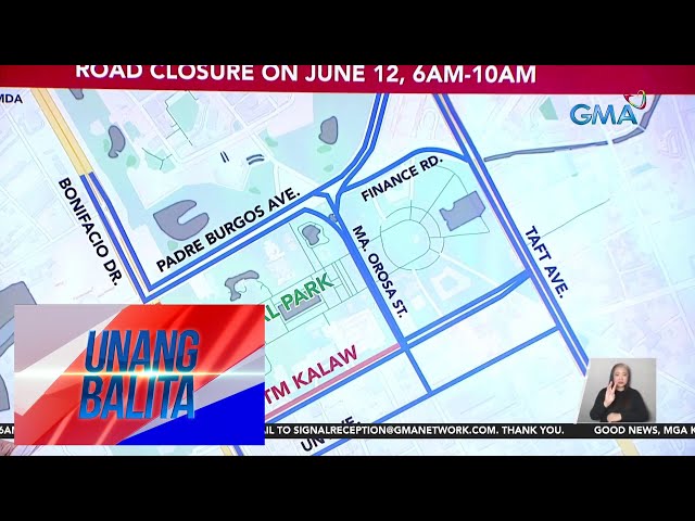 ⁣Road closure advisory (June 12, 2024, 6 AM-10 AM) | Unang Balita