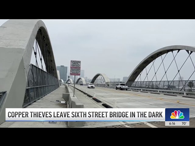 ⁣Copper thieves leave Sixth Street Bridge in the dark