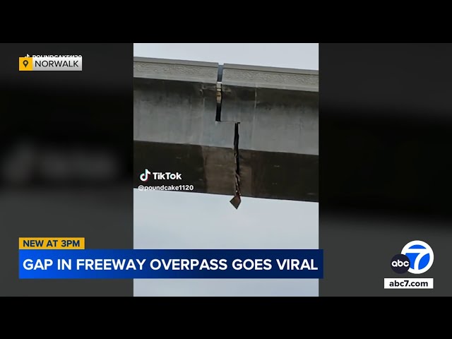 ⁣Gap under SoCal overpass worries drivers but Caltrans says it's fine