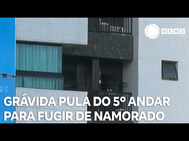 Mulher grávida pula do quinto andar de prédio para fugir das agressões do namorado