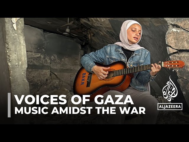 ⁣Gaza medical student sends a message to the world through music