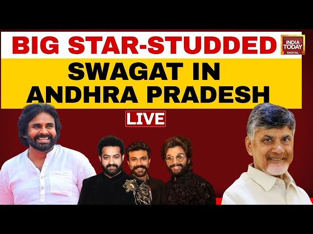 ⁣Chandrababu Naidu Swearing-In LIVE News: Pawan Kalyan LIVE | Stars Arrive In Andhra Pradesh LIVE