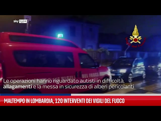 ⁣Maltempo in Lombardia, 120 interventi dei vigili del fuoco