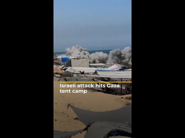 ⁣Israeli attack hits Palestinian tent camp in central Gaza | AJ #shorts