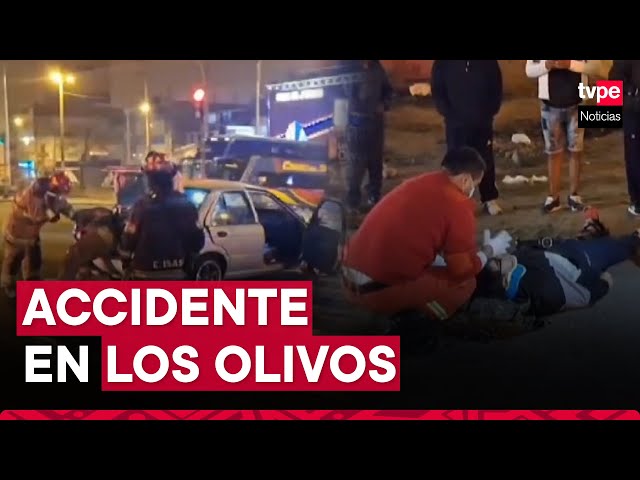 ⁣Los Olivos: cinco heridos deja choque de auto con camión de basura
