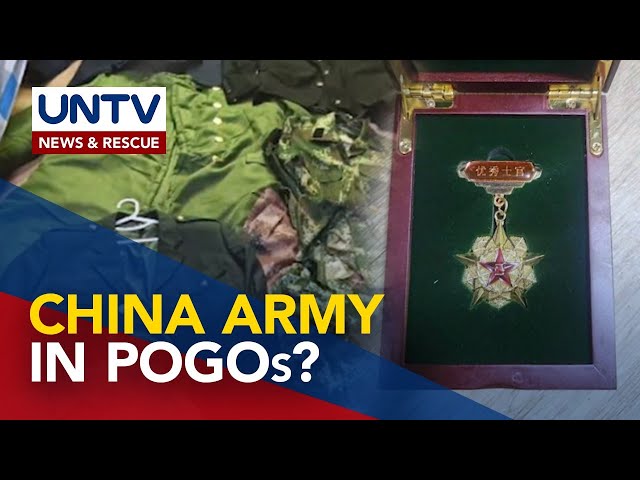 ⁣Chinese military uniforms, badges, GPS trackers discovered in search ops at Pampanga POGO hub