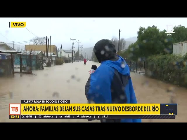 ⁣Familias dejan sus casas tras nuevo desborde del río Pichilo