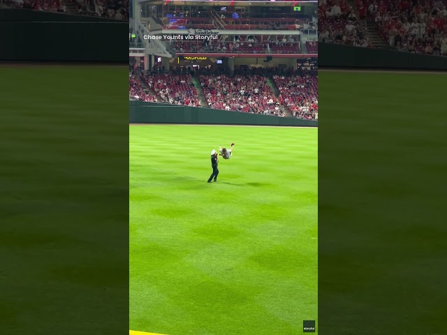 ⁣Fan invades field, backflips, and gets Tasered by security