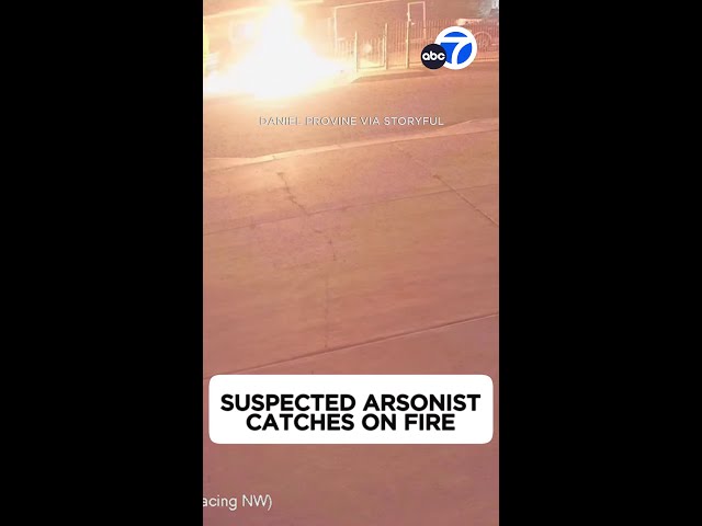 ⁣Suspected arsonist catches on fire