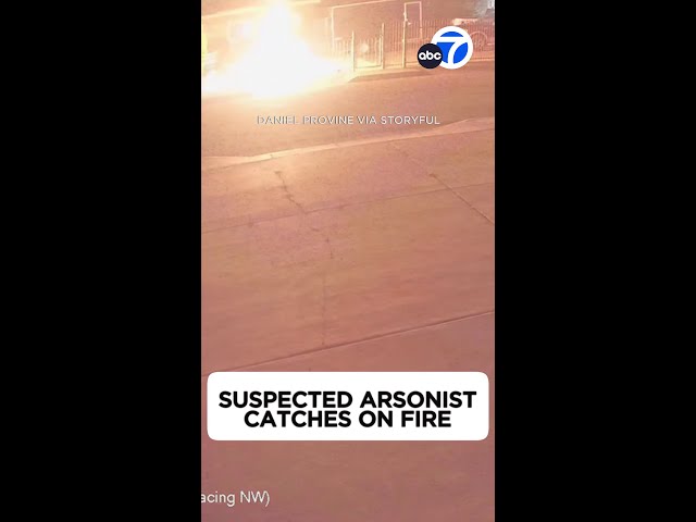 Suspected arsonist catches on fire