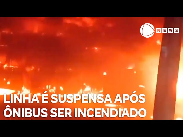 ⁣Linha é suspensa após ônibus ser incendiado em Salvador