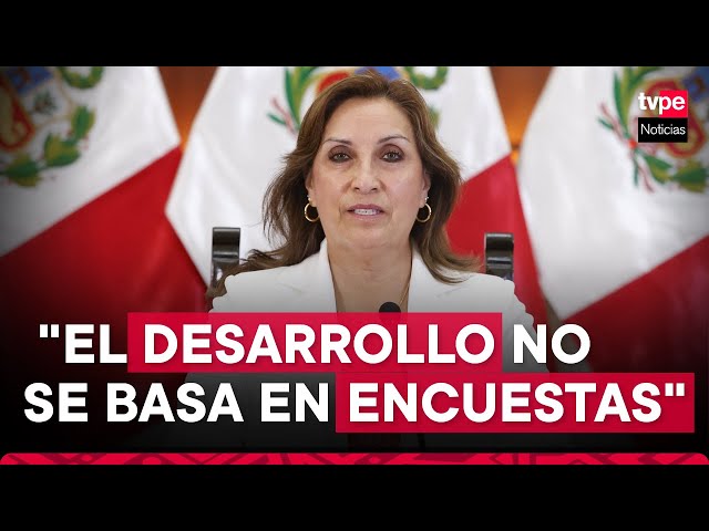 ⁣Dina Boluarte: "El desarrollo del Perú no se basa en encuestas"